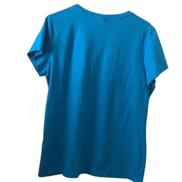 Canine Academy Blue V-Neck Graphic T-Shirt XL Ladies By Port & Company - Picture 6 of 8